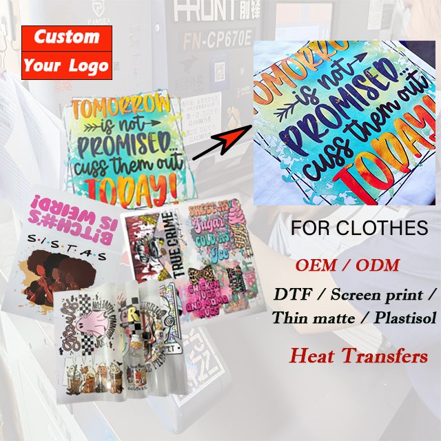 Sewill High Quality Dtf Heat Transfer Stickers Custom Screen Print Heat Transfers Designs For T-Shirts