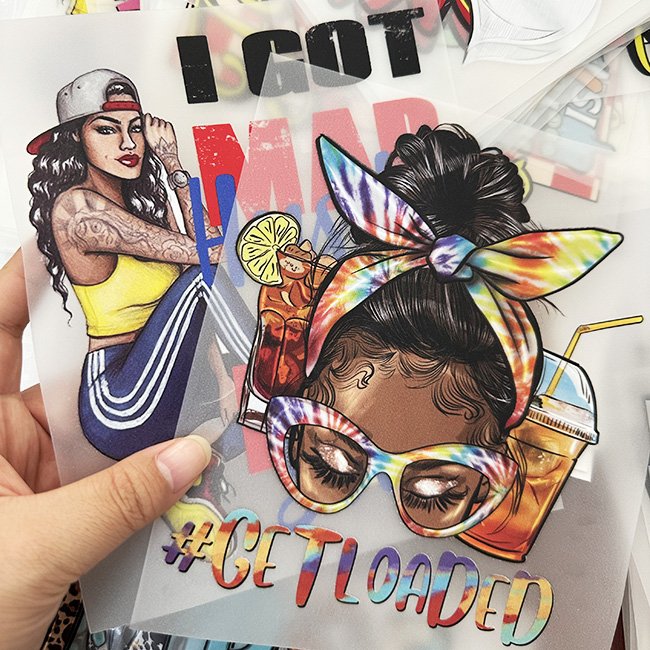Factory wholesale custom dtf stickers ready to press heat transfer vinyl designs high quality transfer printing for t shirts