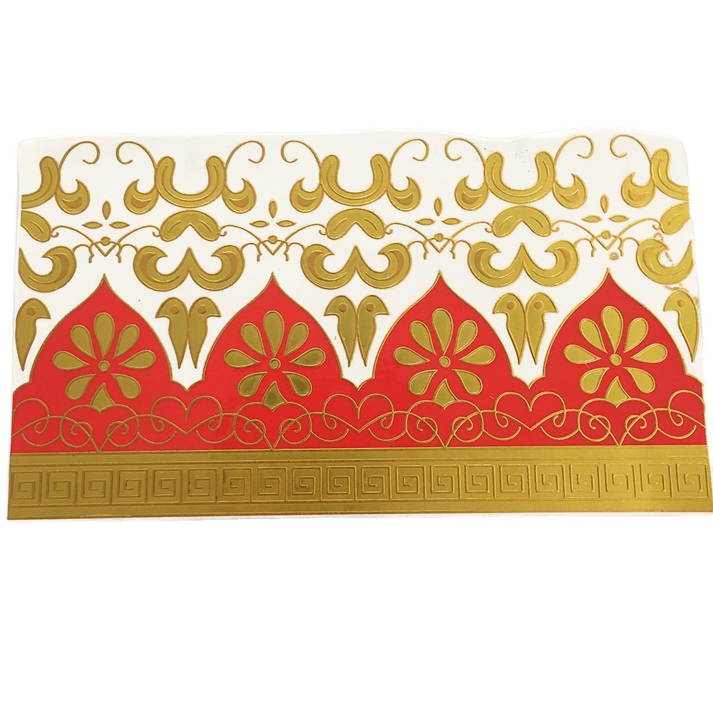 Wholesale Customized Service Gold Water Transfer Electroplating Printing Golden Decal for Glass Tableware