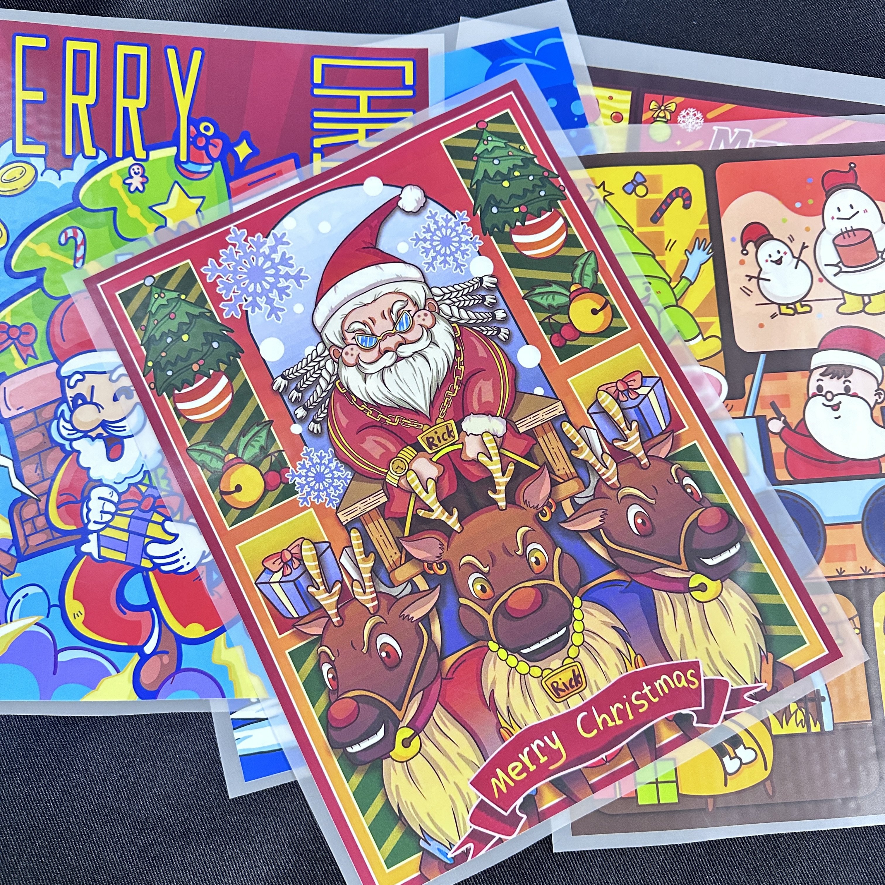 DTF Transfer Christmas Sublimation Designs Christmas Friends Heat Transfer Printing Merry Christmas Clipart Funny