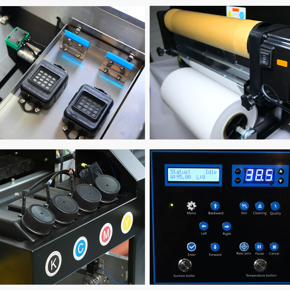 17" All in 1 UV PVC Film Transfer Printing Machine Golden Foil Film Laminating 2 in 1 30cm A3 Sticker UV DTF Printer with xp600
