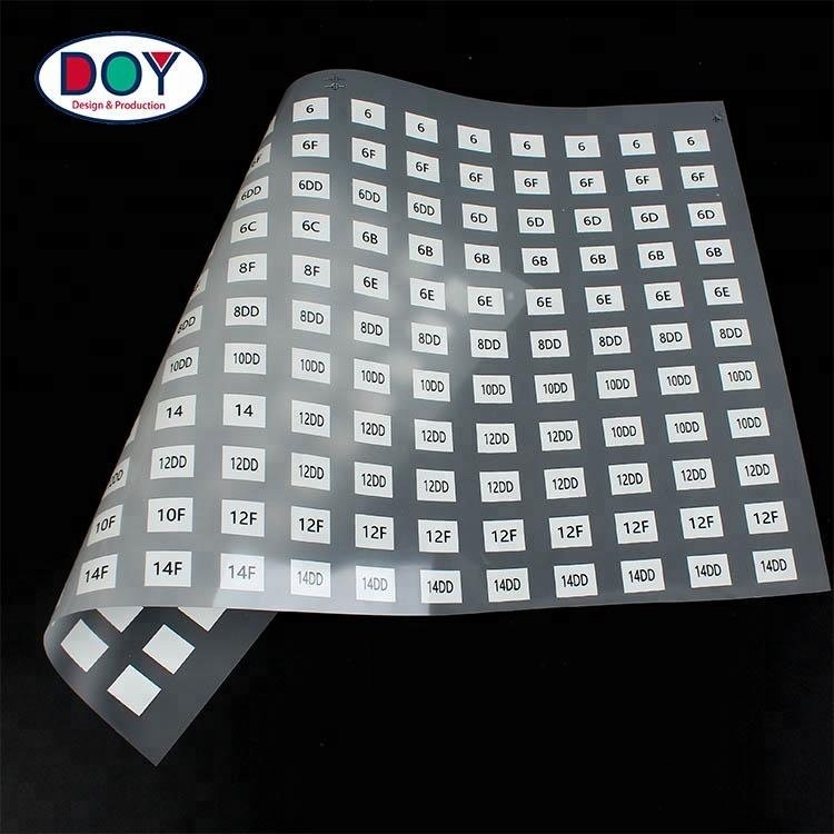 Printed Labels Factory Custom Size Numbers Plastisol Heat Transfer Sticker for T-shirts and Swimwear