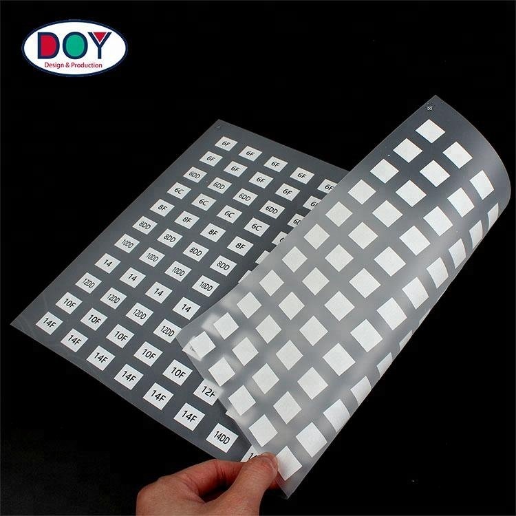 Printed Labels Factory Custom Size Numbers Plastisol Heat Transfer Sticker for T-shirts and Swimwear