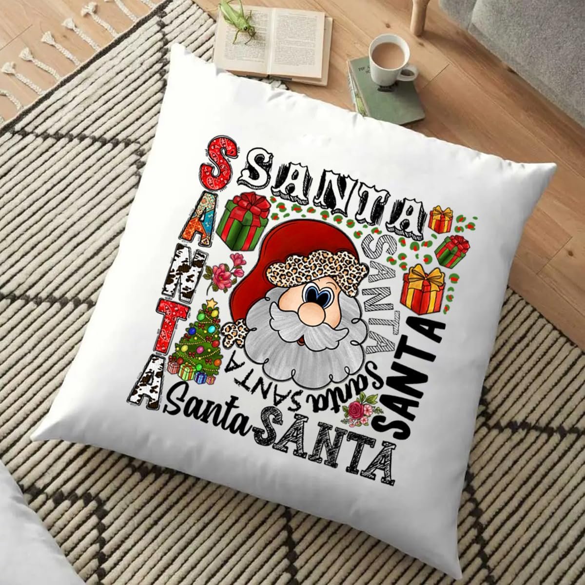 Christmas Iron on Transfers Decals for Clothing Cute Christmas Trees Santa Claus Heat Transfer Stickers Xmas Design for Hoodies
