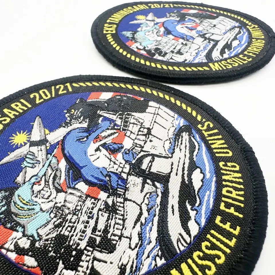 Custom Logo Heat Transfer Woven Label Embroidery Patch for Clothes Fabric Badges Iron on Customize Patches