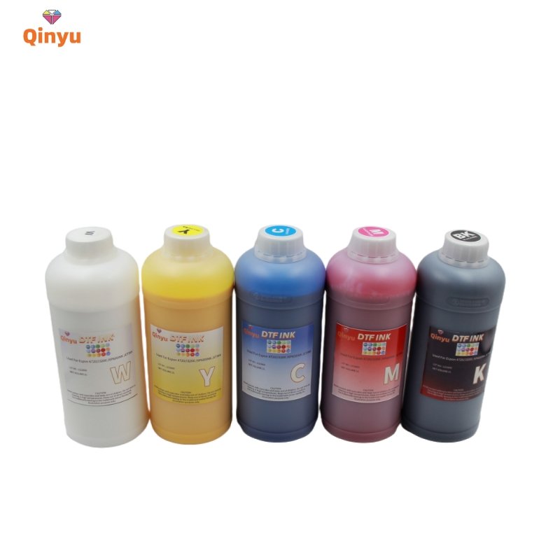 Qinyu Direct to Film digital inkjet Printers 5 color cmykw Heat Transfer Printing DTF Ink