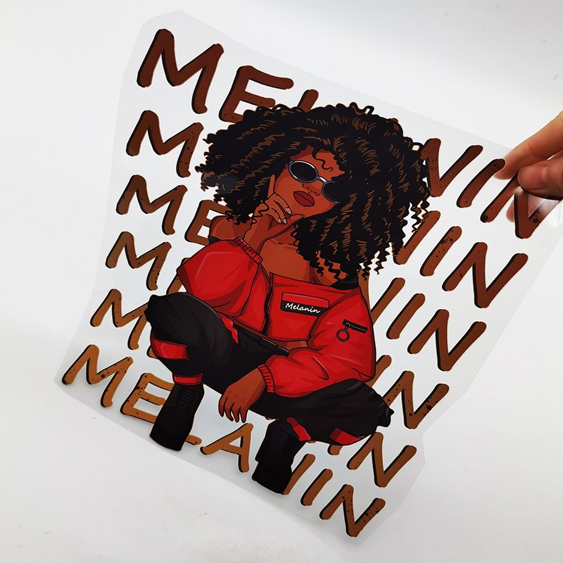 Black women girl lady model design ready to press dtf print transfers custom iron on transfer printing for tshirts