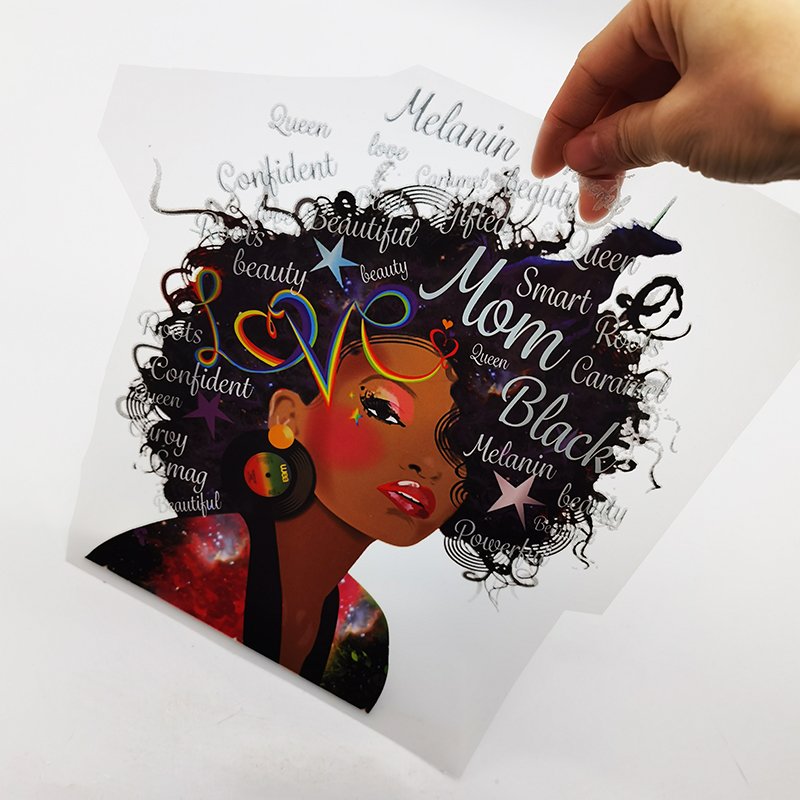 Black women girl lady model design ready to press dtf print transfers custom iron on transfer printing for tshirts