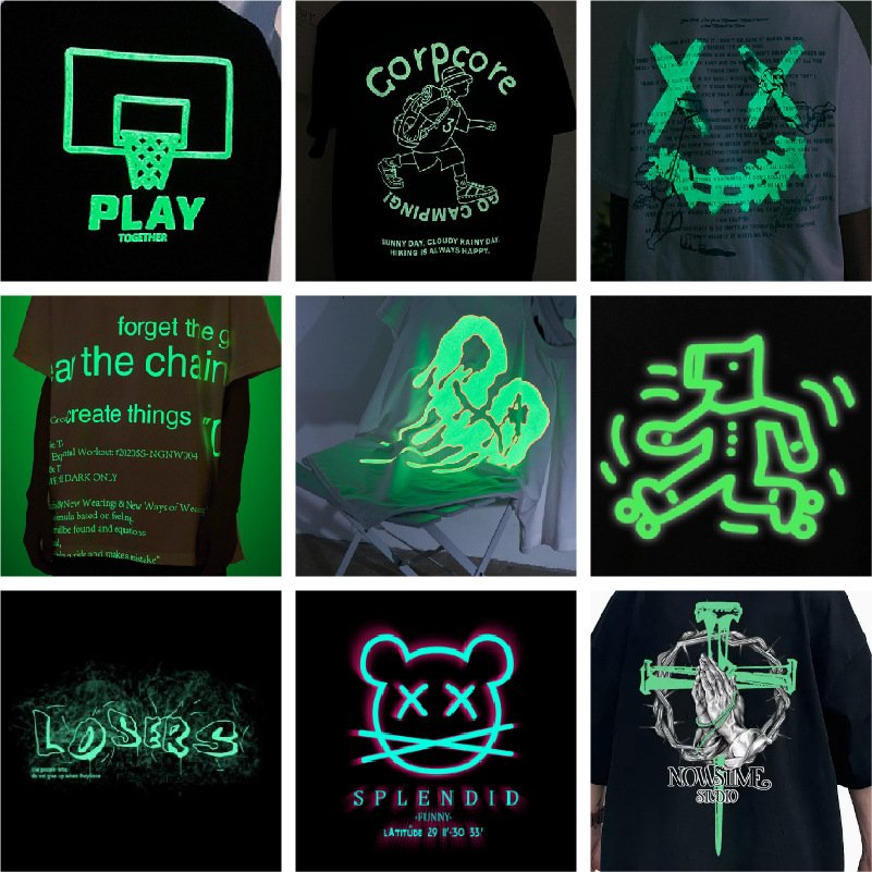 New Fashion Custom Printing Luminous Reflective Logo Heat Transfer Label Garment Clothes DIY Thermal Transfer Iron On Sticker
