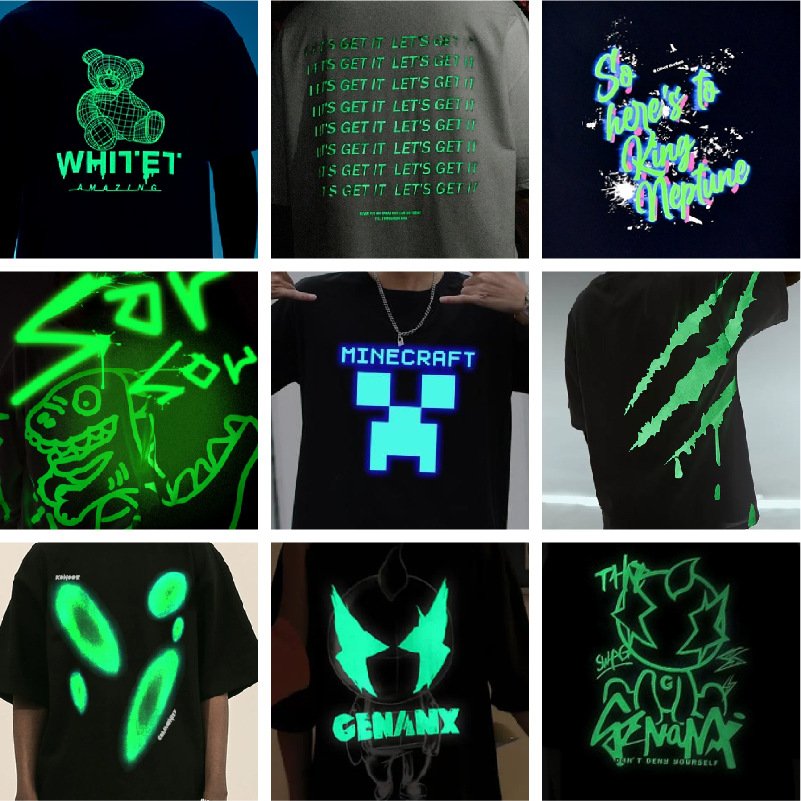 New Fashion Custom Printing Luminous Reflective Logo Heat Transfer Label Garment Clothes DIY Thermal Transfer Iron On Sticker