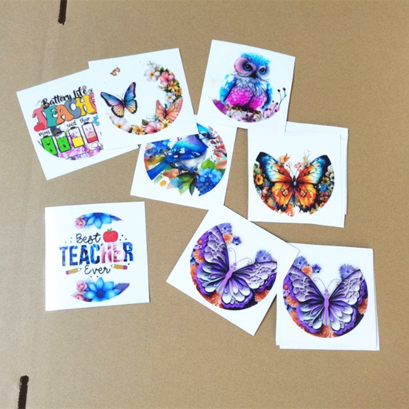 7cm/5cm diameter Lid Sticker Custom Print Design Sticker Waterproof UV DTF Vinyl Wrap Glass Transfer Printing