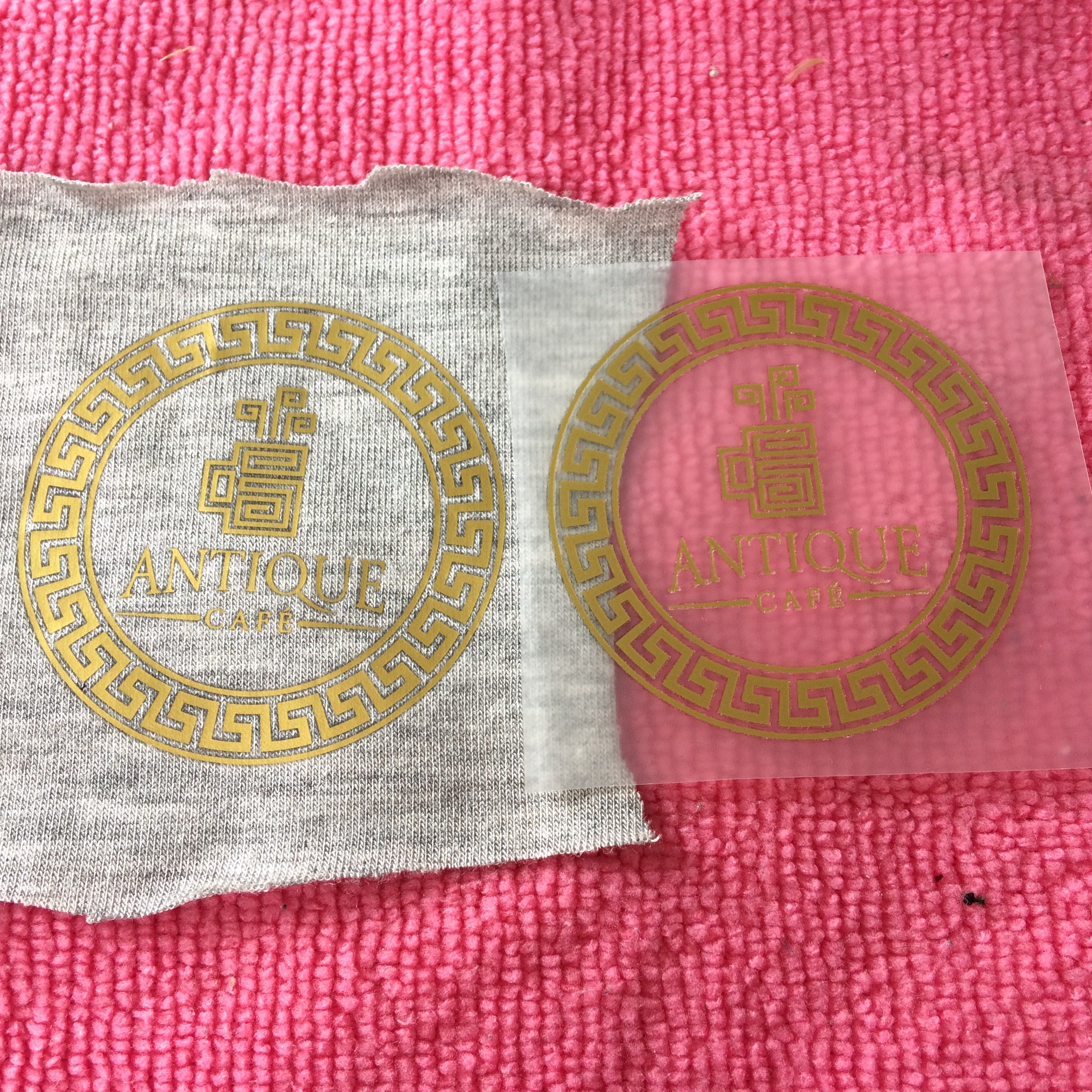 perfect quality shiny gold washing care heat transfer label,clean logo iron on transfer label for bra