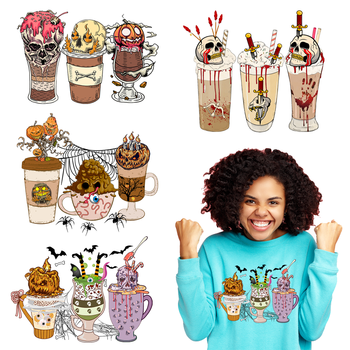 Washable Fall Autumn Pumpkin Thanksgiving Designs Customize Logo Trick Or Treat Halloween Heat Transfer Printing For Garment