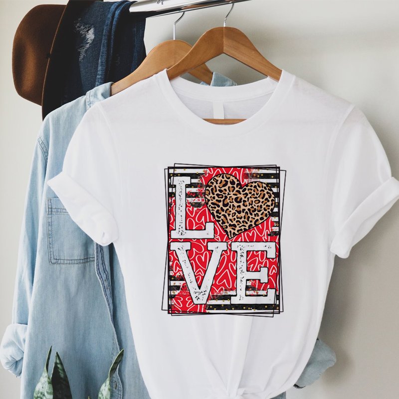 Custom High Quality LOVE Design Heat Transfer Vinyl Designs Heat Press Stickers Transfer Printing For Valentines Day