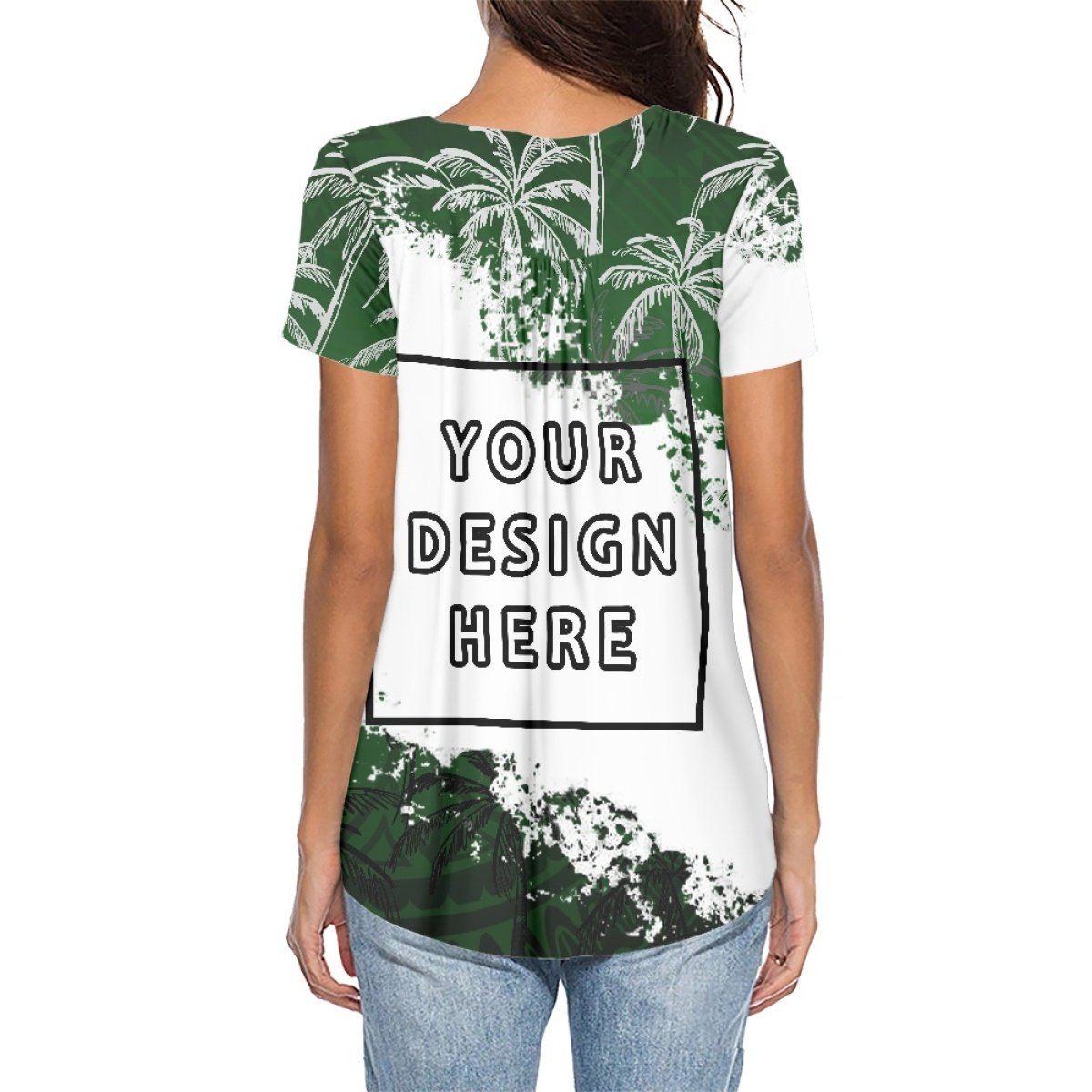 Print On Demand Custom Casual Large Size Soft And Comfortable Women's Casual Round Neck Short-Sleeved T-Shirt