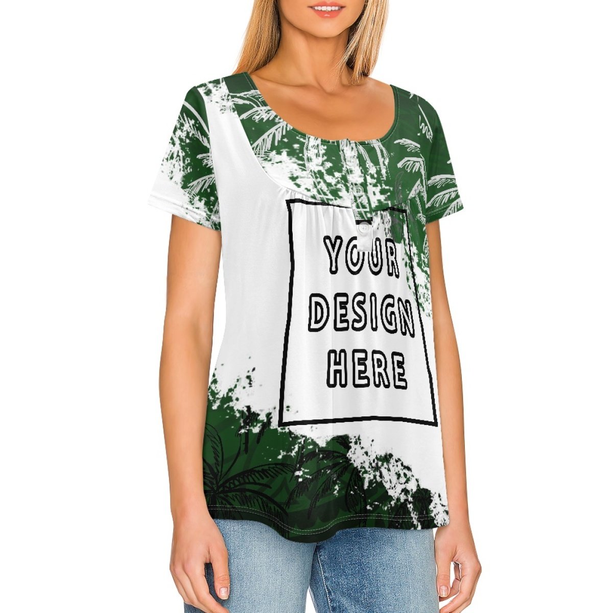 Print On Demand Custom Casual Large Size Soft And Comfortable Women's Casual Round Neck Short-Sleeved T-Shirt