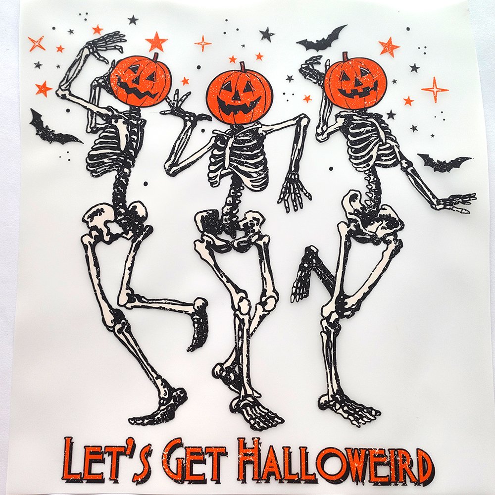 Halloween Spooky Boo Horror Designs DTF Heat Transfers Full Color Offset Clear Film Screen Print Transfers for Shirts