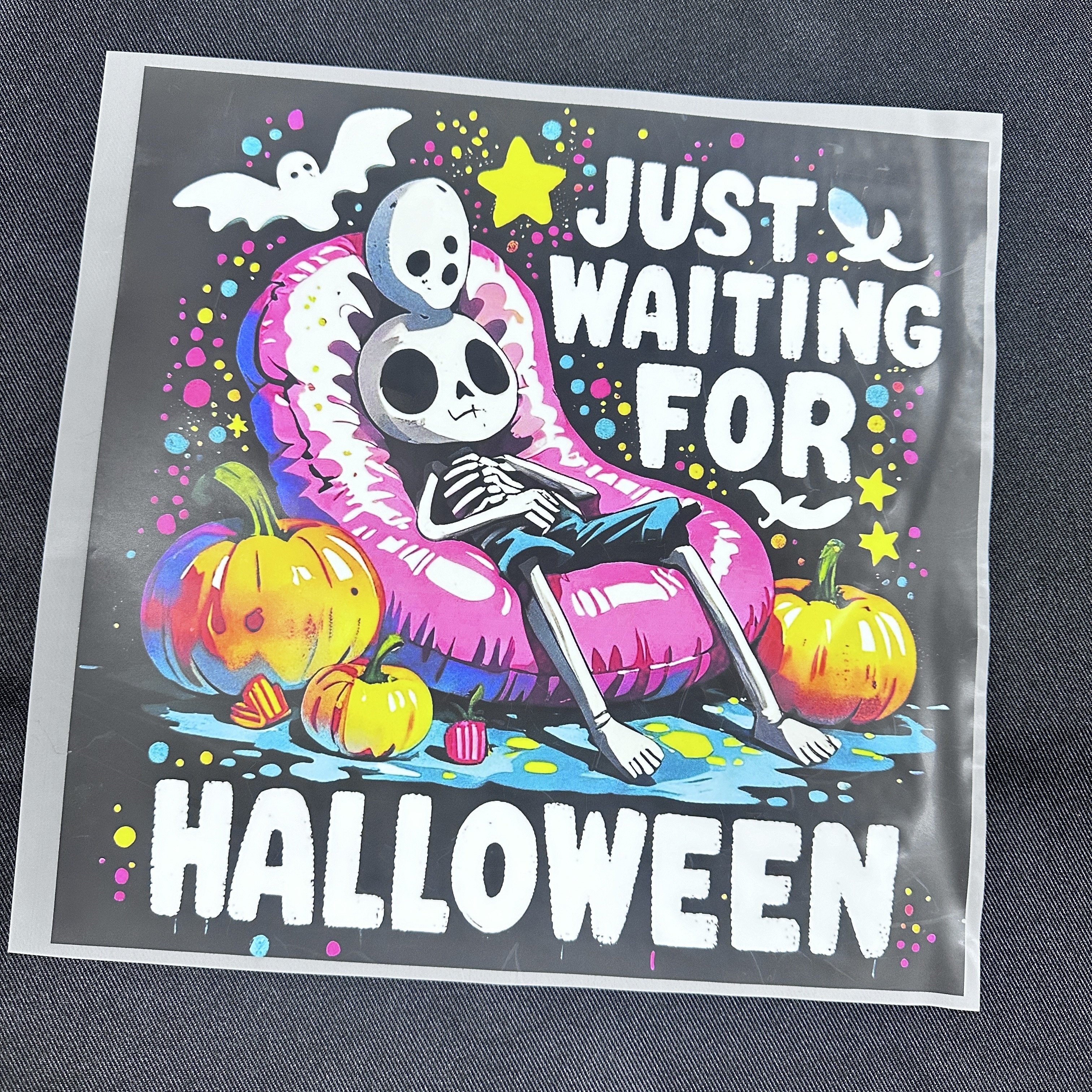 Ready to press wholesale t shirts dtf screen printed halloween decal heat press stickers transfer printing for clothing