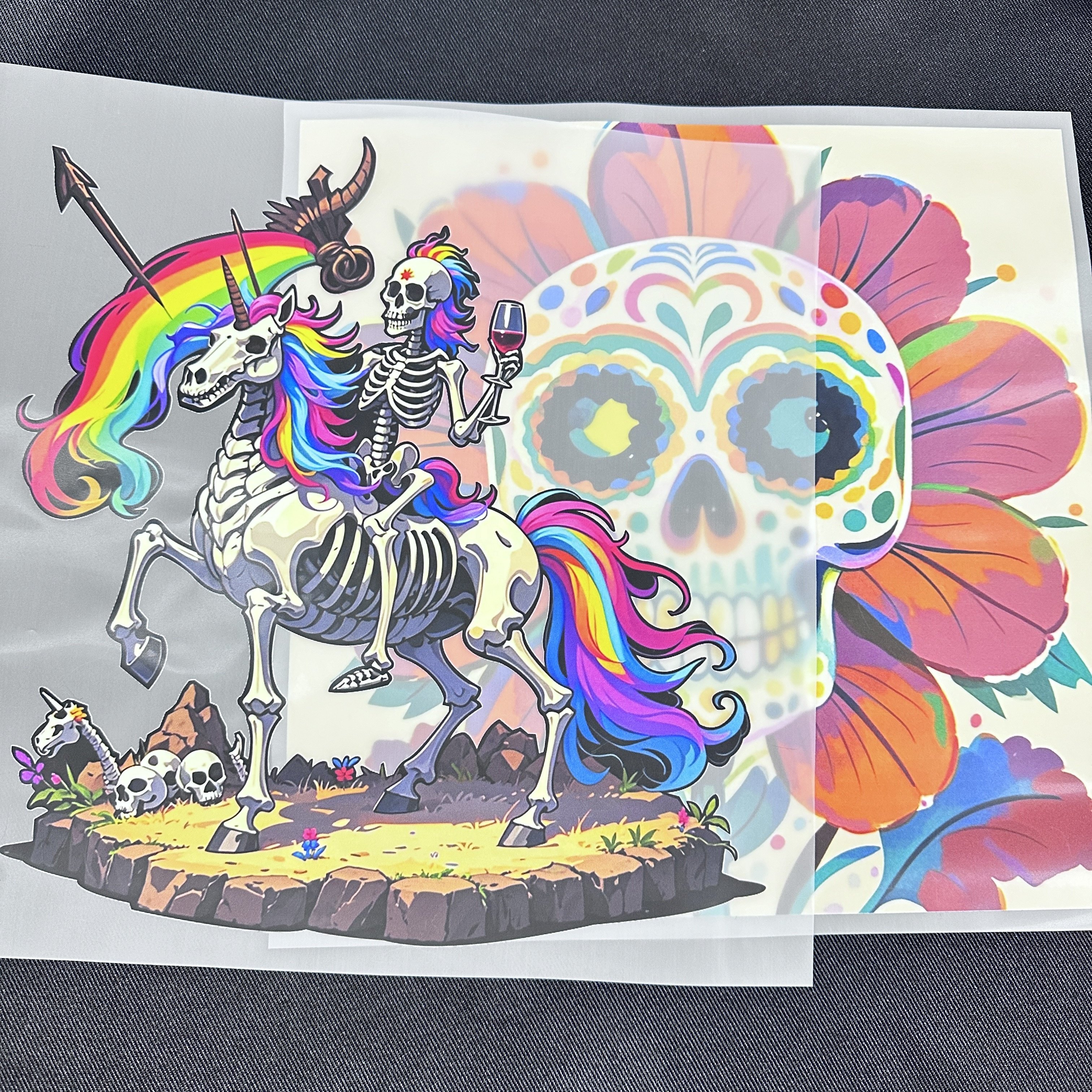 Ready to press wholesale t shirts dtf screen printed halloween decal heat press stickers transfer printing for clothing
