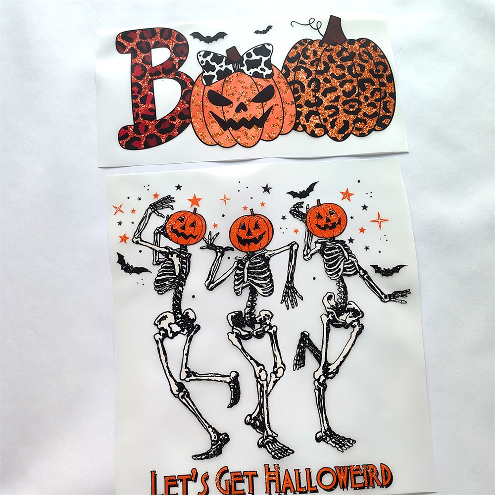 Peace Love Pumpkin Shirt Printing Halloween Pumpkin ghost Outfit Heat Transfer Funny Shirt Fall Apparel Halloween DTF Transfer