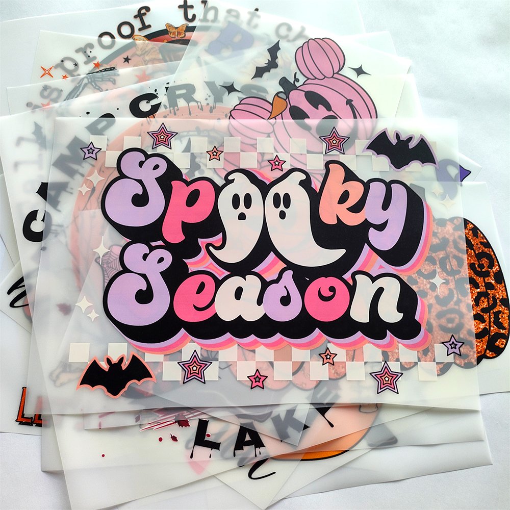 Peace Love Pumpkin Shirt Printing Halloween Pumpkin ghost Outfit Heat Transfer Funny Shirt Fall Apparel Halloween DTF Transfer