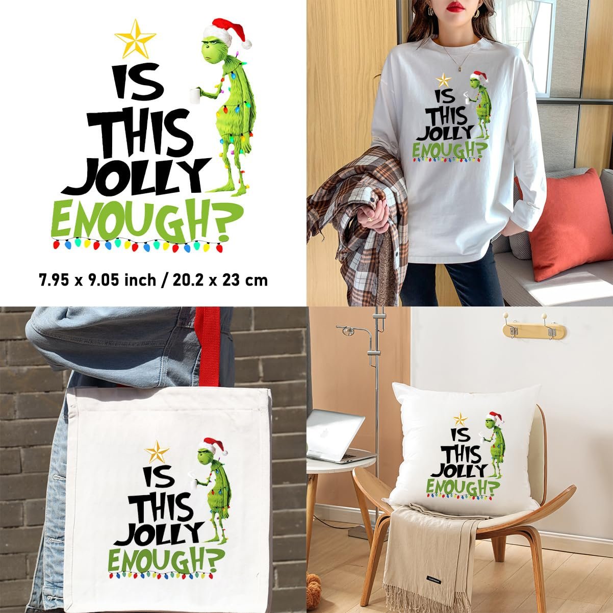 DTF Transfer Christmas Sublimation Designs Christmas Friends Heat Transfer Printing Merry Christmas Grinch Clipart Funny