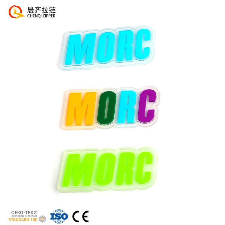 Custom Heat Transfer Logo 3D Embossed TPU PVC Rubber Flock Silicone Iron-on Patch Printing Labels for clothes