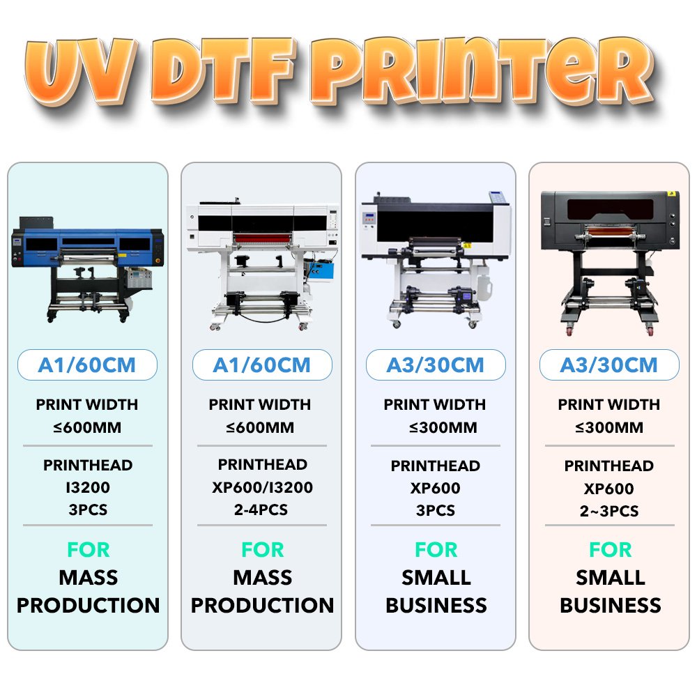 UV DTF sticker printer gold foil A3 UV DTF printer with high speed and quality roll to roll UV DTF printer 3 heads XP600