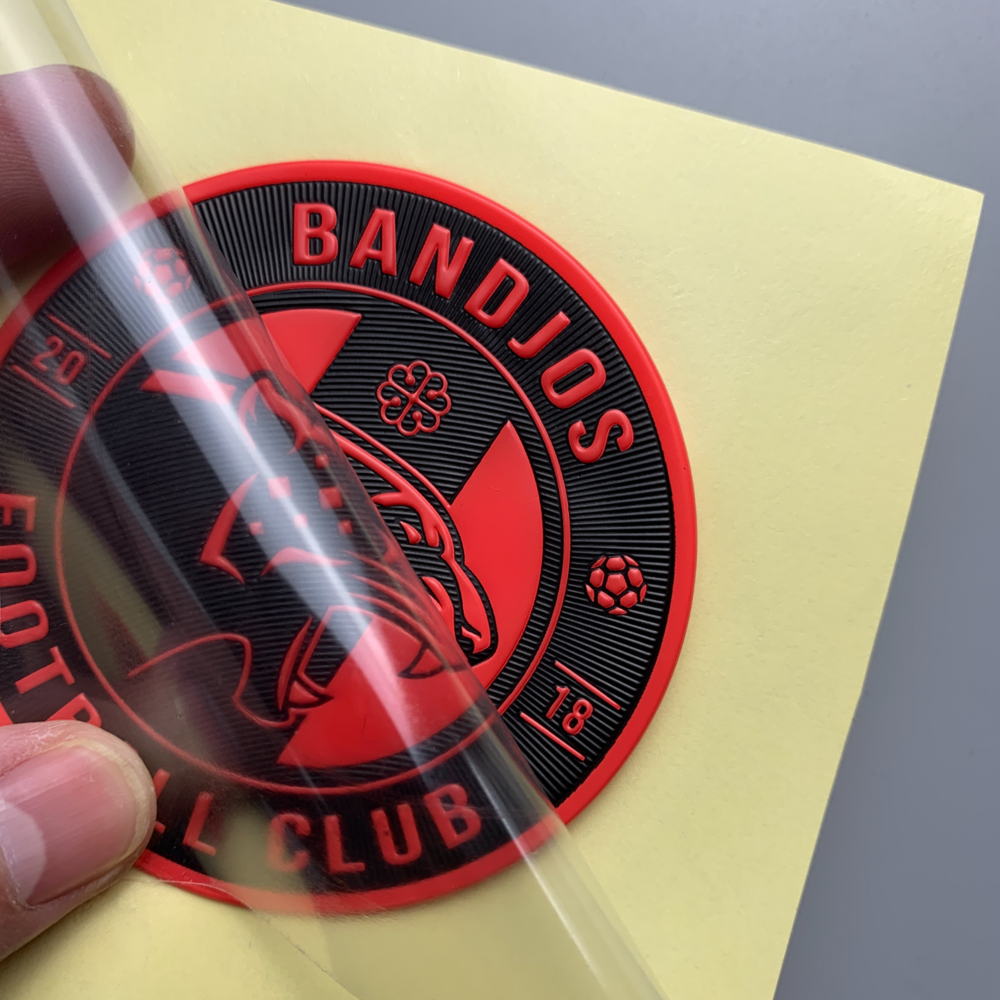 2023 New Design Iron on Custom Fabric Embossed Sport Brand Logo Labels Soft TPU Patches heat transfer label for Sportswear