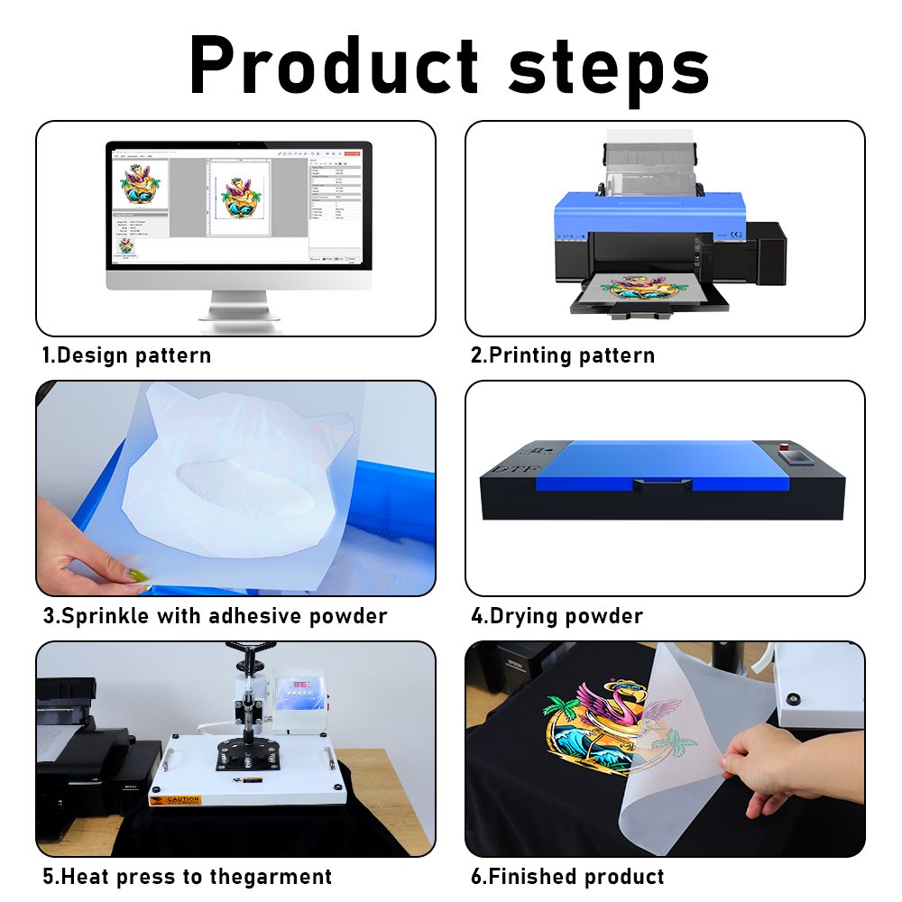 Desktop Small a4 L805 Transfer Print DTF Printer 1440*1440DPI Digital Pet Film Clothes T-shirt printing