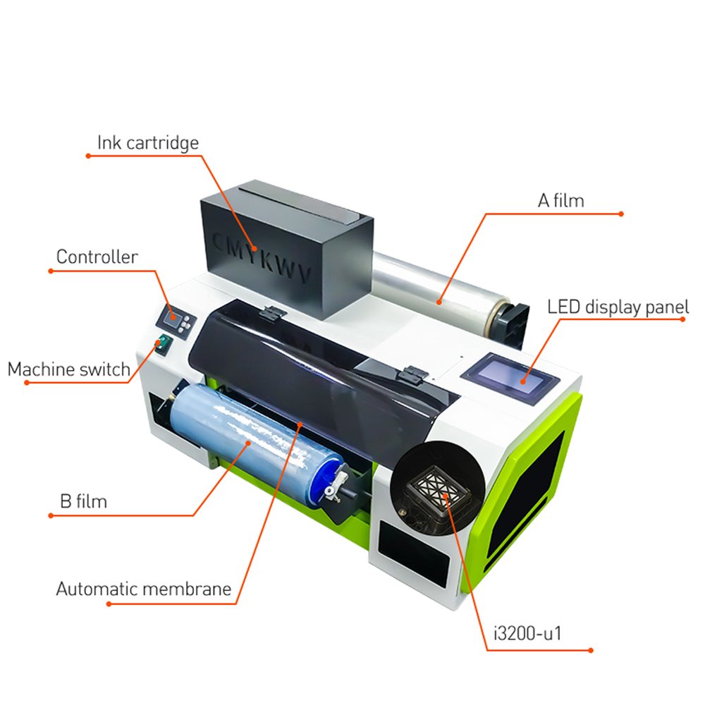 TK A3 UV DTF PRINTER Transfer Printing Machine roll to roll UV Ink AB Film Printer for Cups Glass Wood Bottle Pen wraps