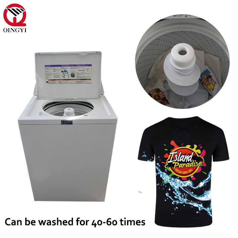 Qingyi custom designs iron on sticker transfer printing fabric plastisol heat transfers for t-shirt clothing press logo