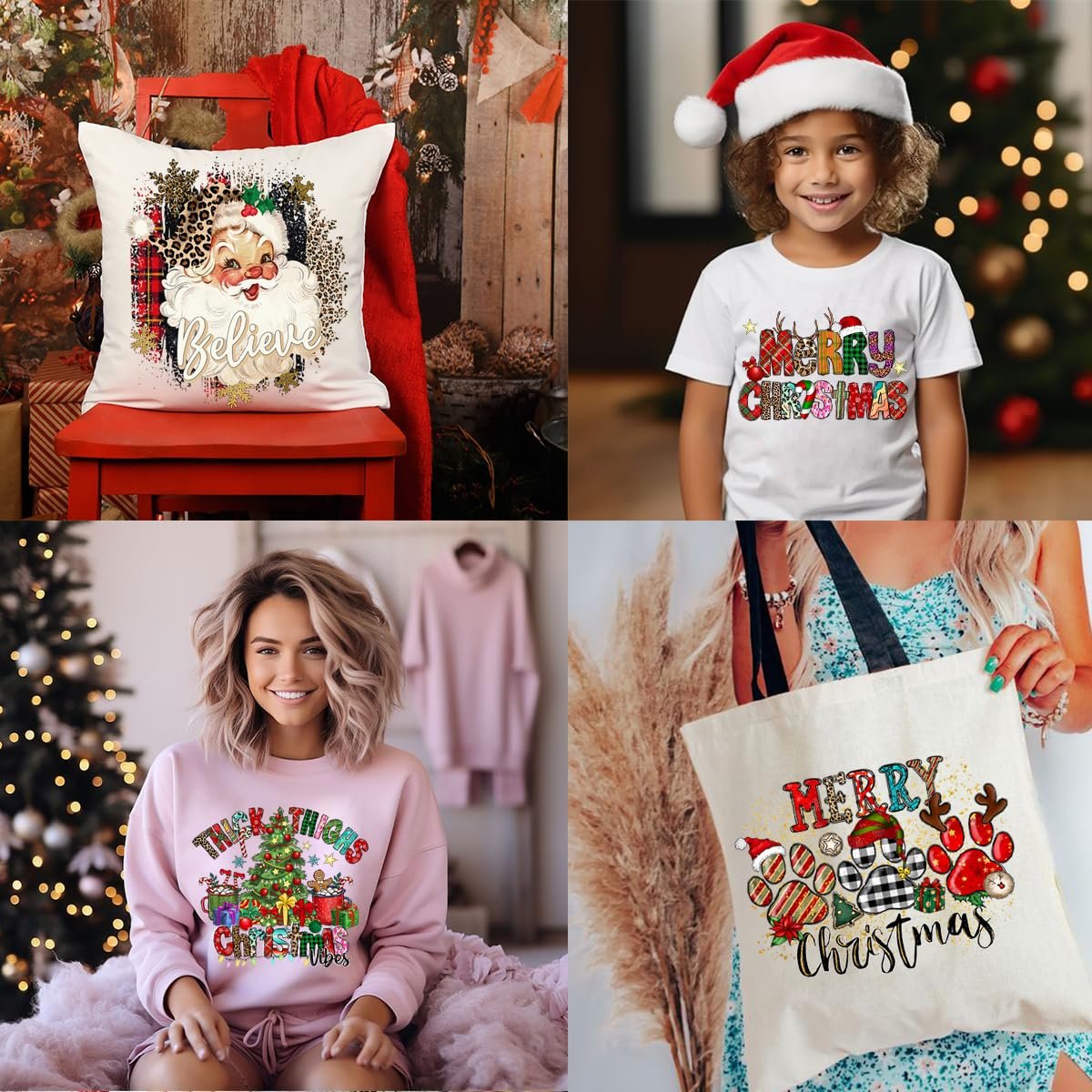 Wholesale Custom Plastisol Heat Transfers Hot Sell Christmas Logo Iron On Sticker DTF Film Transfer Printing For T-Shirts
