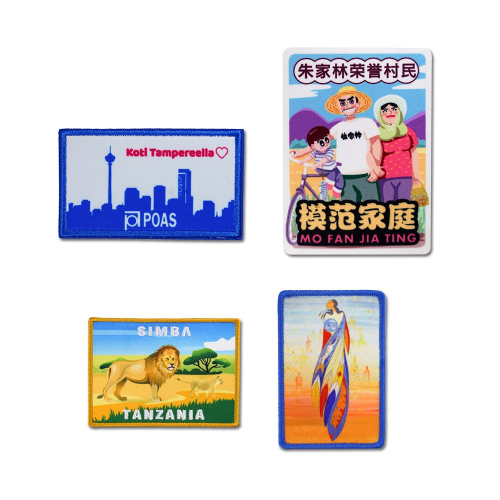 Premium Heat transfer badge Embroidery cloth Label Ironing Custom embroidered patch adhesive paste