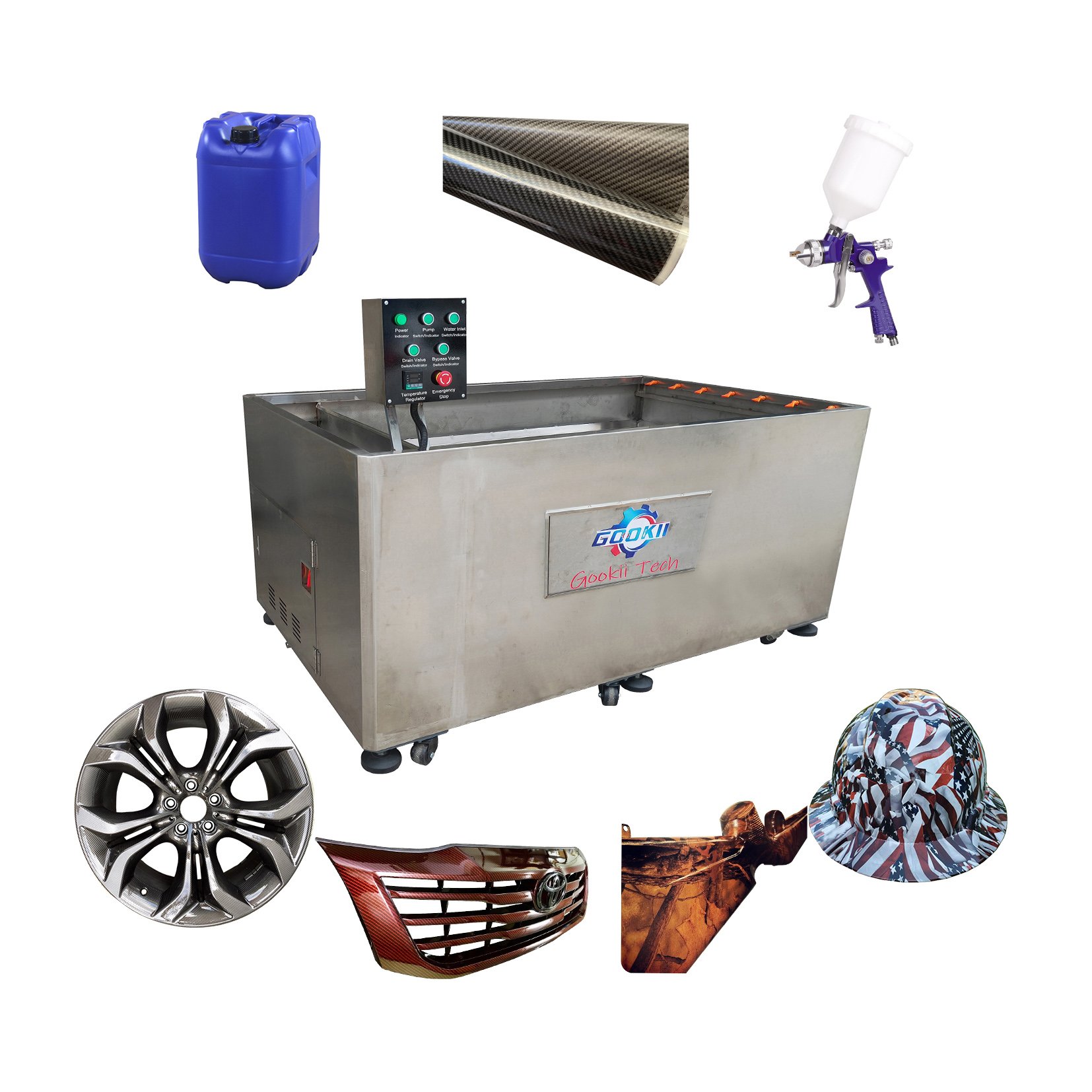 GookiiTech 2 Meters Stainless Steel Water Transfer Printing Professional Equipment Hydrographic Tank Hydro Dipping Machine