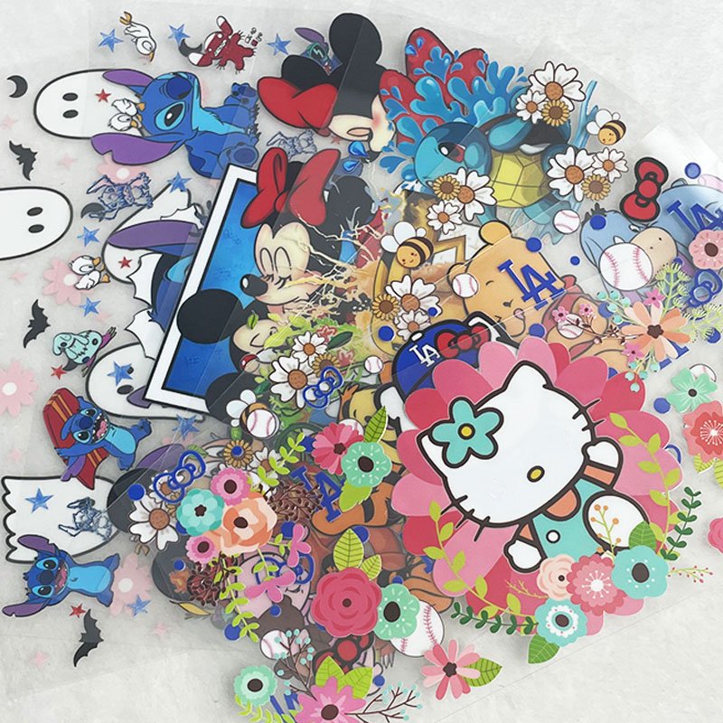 16oz anime cartoon kitty uv dtf cup wrap transfers 16 oz custom uvdtf decals press logo waterproof stickers for cups