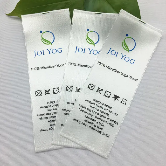 Wholesale Custom Brand Name Silk Screen Printing Heat Transfer Wash Care Neck Labels for T Shirts