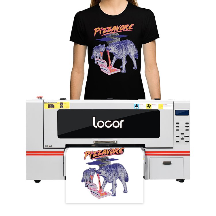 Locor XP600 head A3 t-shirts A3 printing 30cm tshirts DTF printer machine