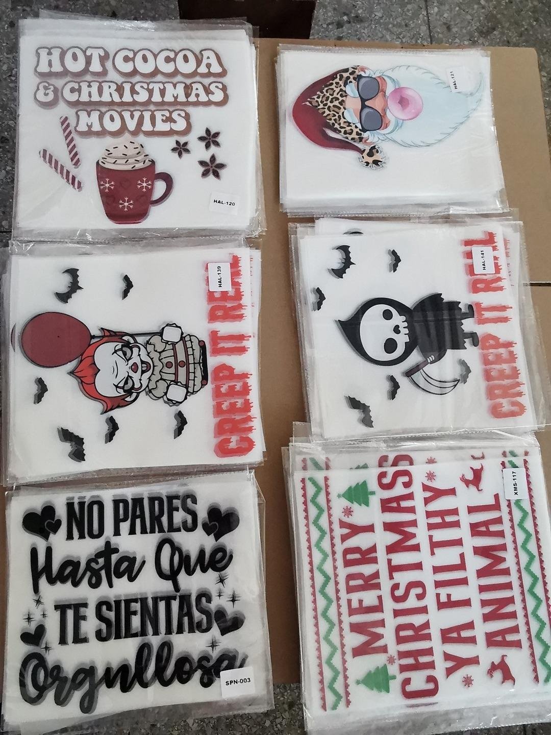 Custom Heat Transfer Label Screen Print Plastisol Dtf Film Ready To Press Transfer Designs For T-shirts