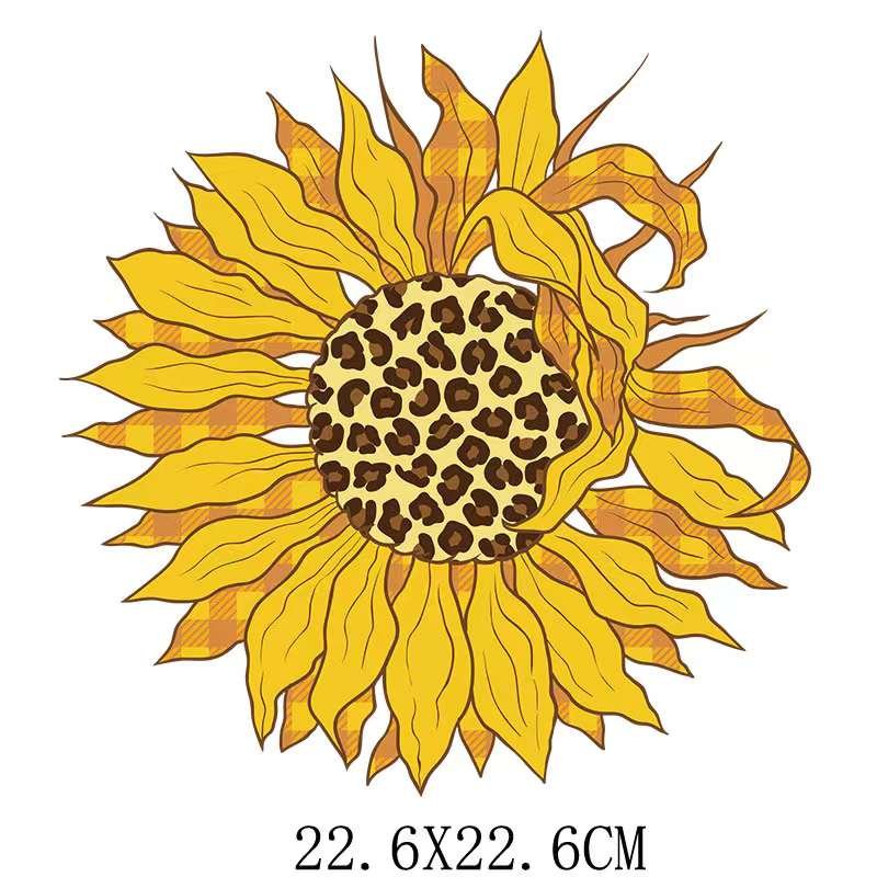 religious Sunflower God heat transfers heat press sticker printing designs logo dtf film iron on transfer print on t-shirt