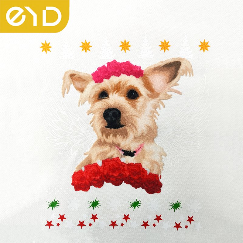 EYD Christmas Patch Iron On Hat Socks Cup Tree Patch Chenille Embroidery Custom Patch 3d Silicone Heat Transfer Printing