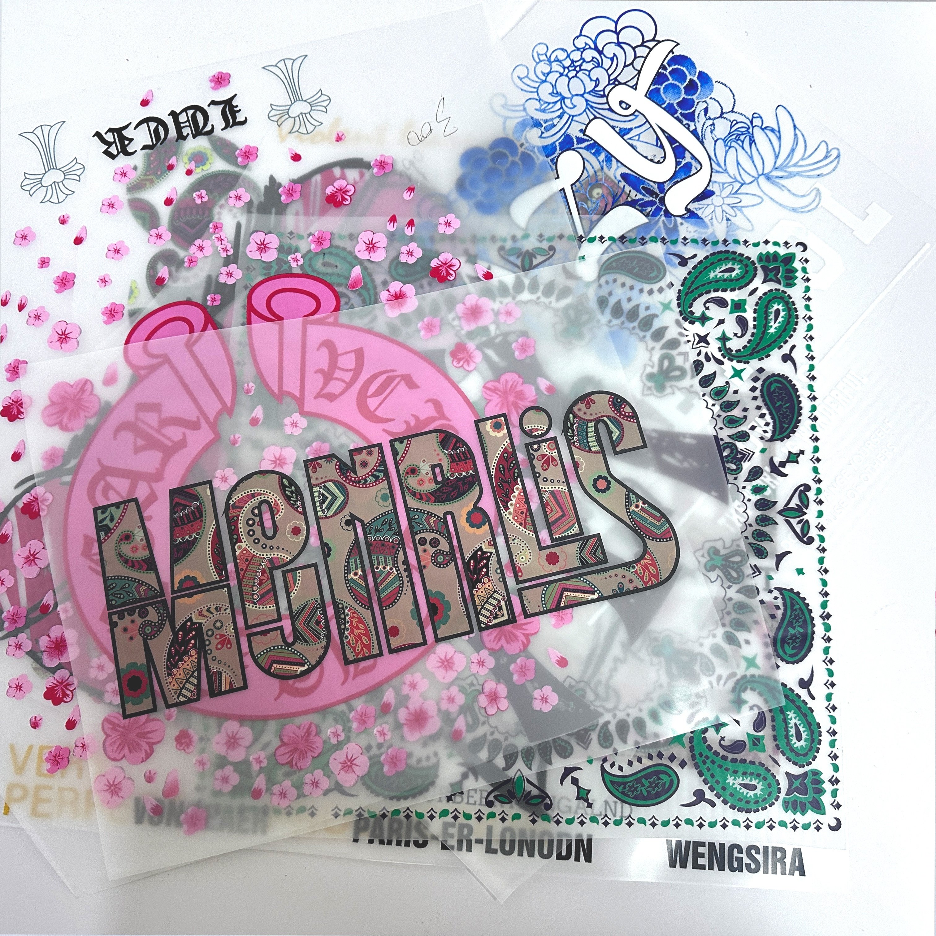 High quality heat transfer sticker transfer printing Brand design custom transfers dtf stickers for t-shirts