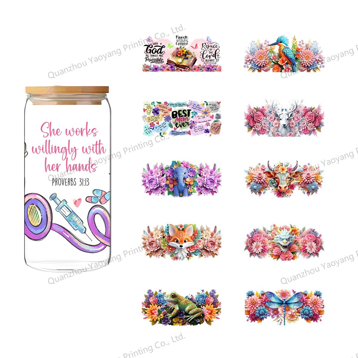 Factory Direct Fashion Mug UV DTF dtf cup wraps Transfer Sticker Label pet Wholesale Transfer Printing