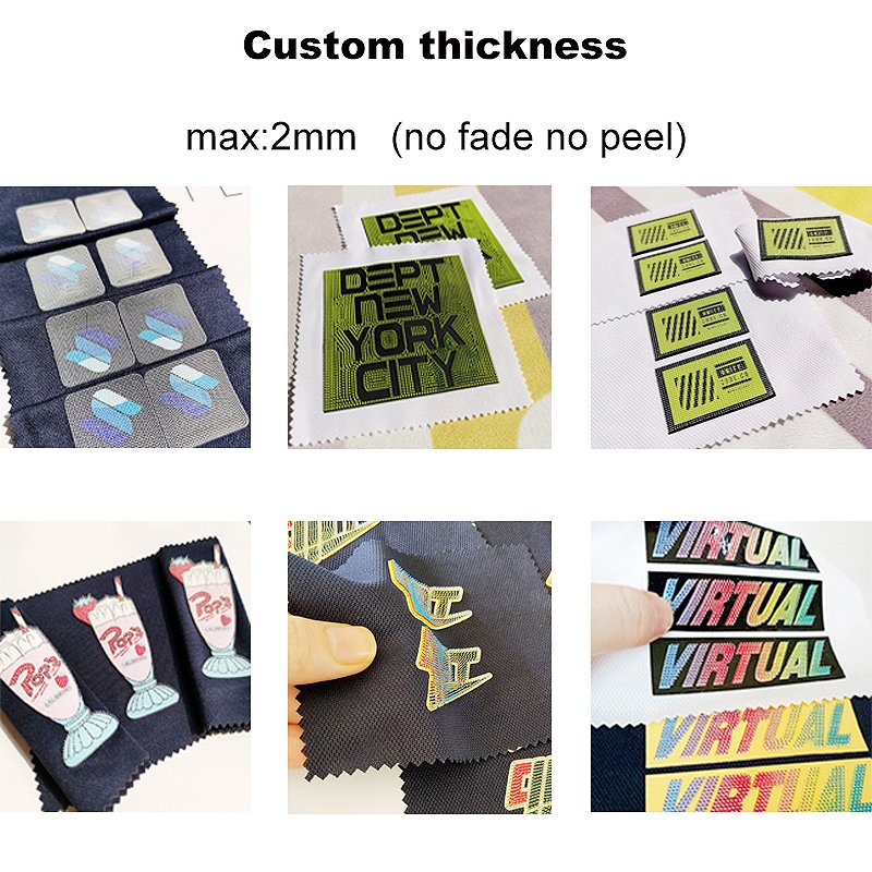 Custom Silicone Labels Fashion Iron On Garment Rubber Silicon Printing 3d Heat Transfer Label Brand Logo For Clothing