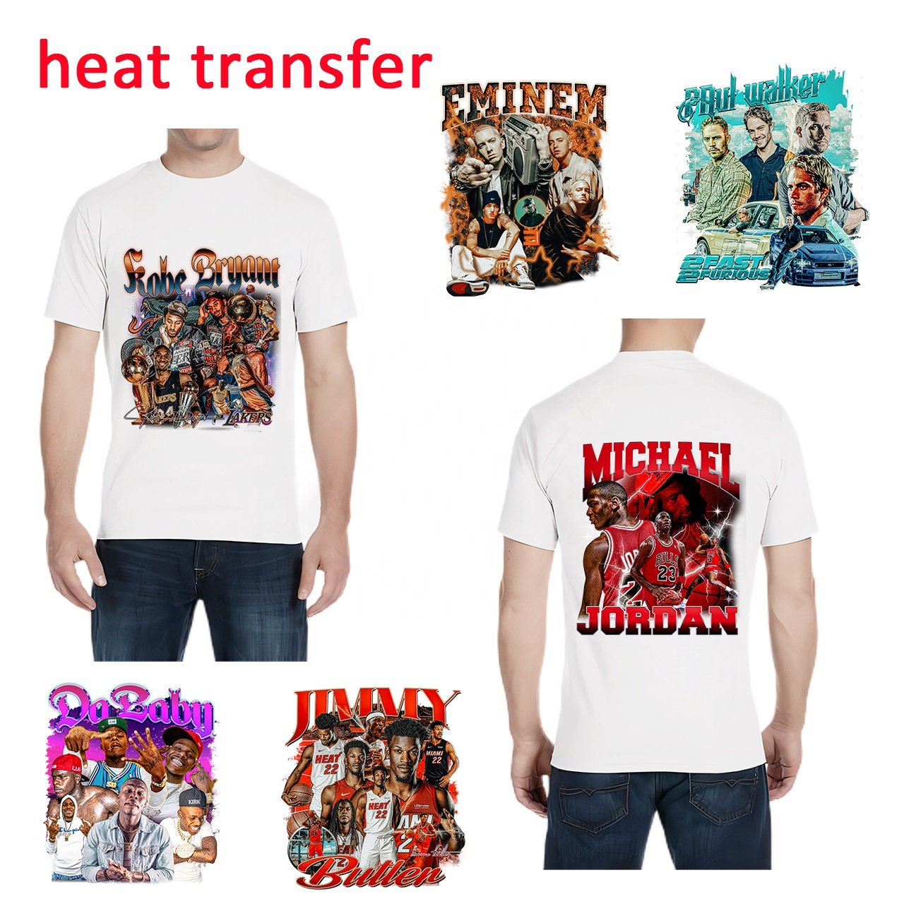 Factory Direct Wholesale High Quality Clothing Hot Press Applique heat press sticker transfer printing dtf transfer for t shirts
