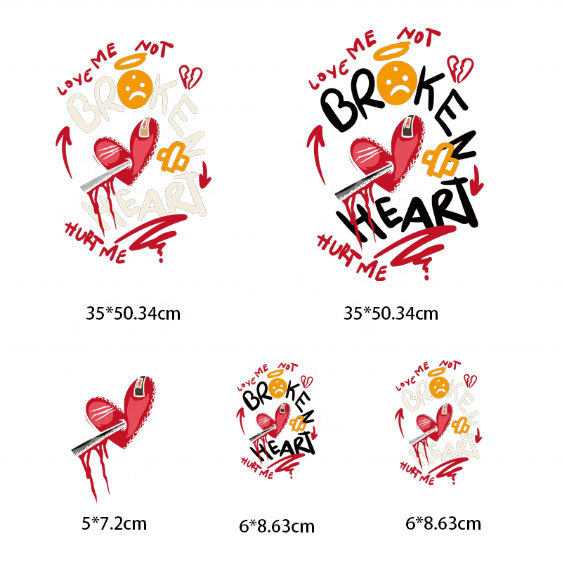 Wholesale Custom Design Logo Heat Transfer Printing Designs T-Shirts Iron-on Cotton Fabric Textiles DTF Film Heat Press Sticker