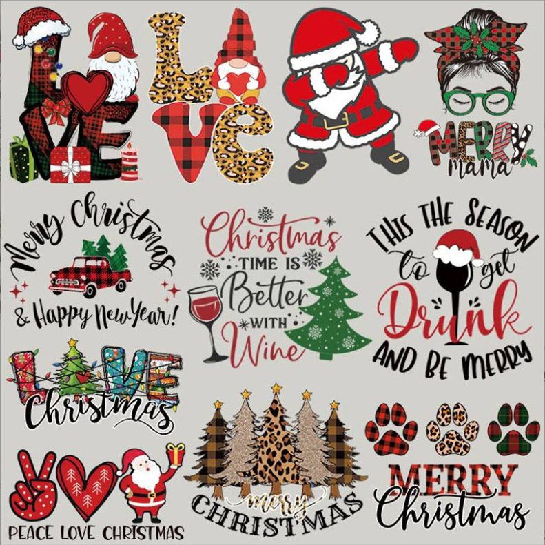 Christmas graphic transfer jacket custom Size Hot Sale PET DTF Digital Transfer Heat Transfer Printing custom hoodies