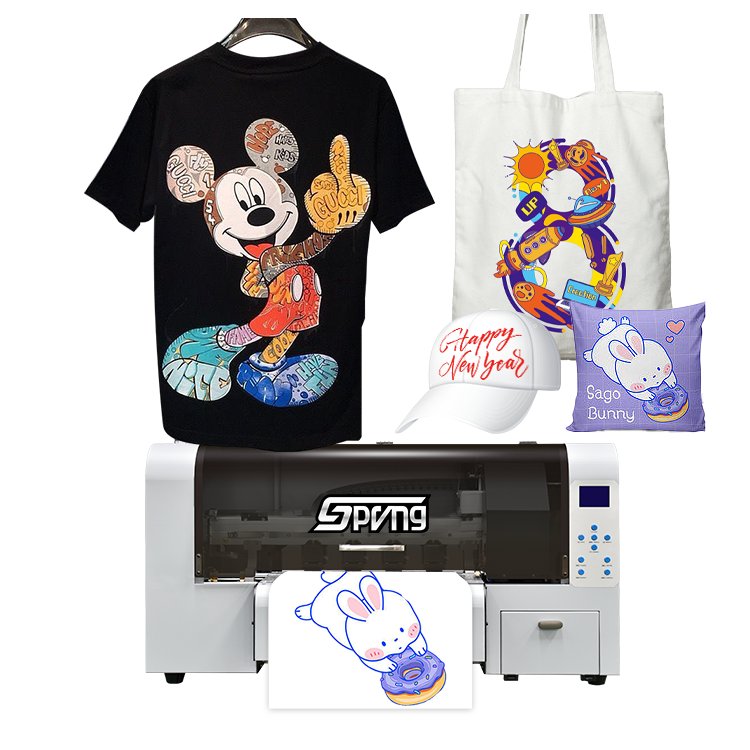 2024 Hot Sale A3 Digital DTF printing and packaging machine Size 30cm for T-shirt hats tote bags mouse pads any material