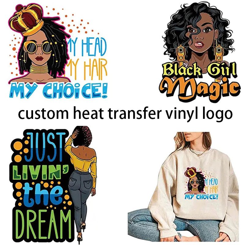 custom printed personalized heat transfers printing stickers DIY DTF heat transfers vinyl film for t-shirts screen printing