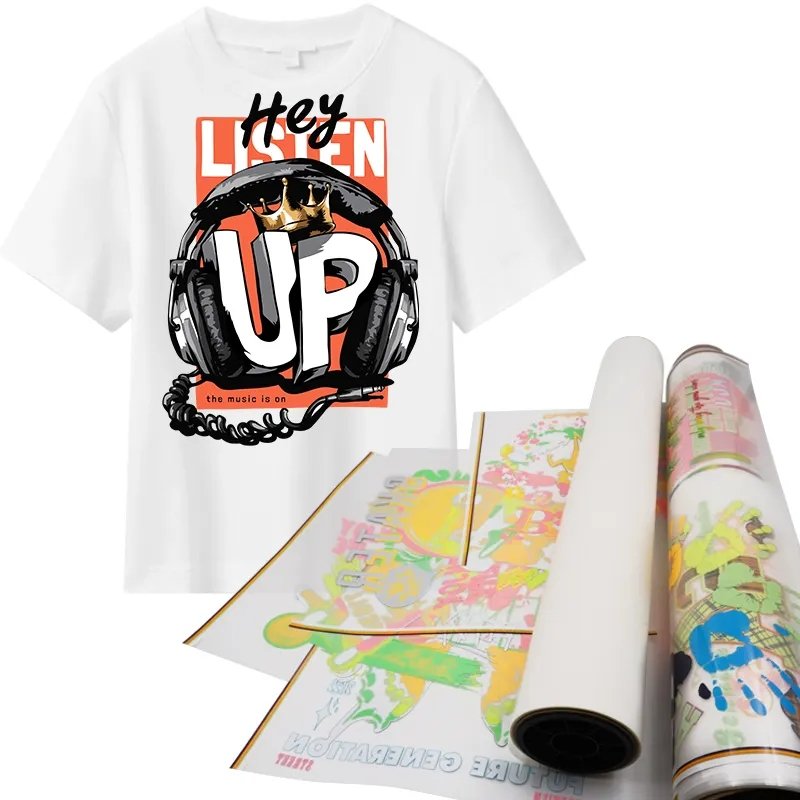 custom printed personalized heat transfers printing stickers DIY DTF heat transfers vinyl film for t-shirts screen printing